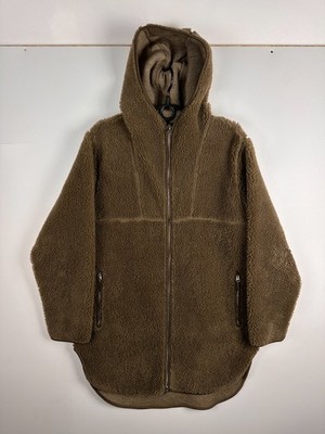Arket Hooded Pile Fleece Jacket Fool Zip Brown Womens Size M