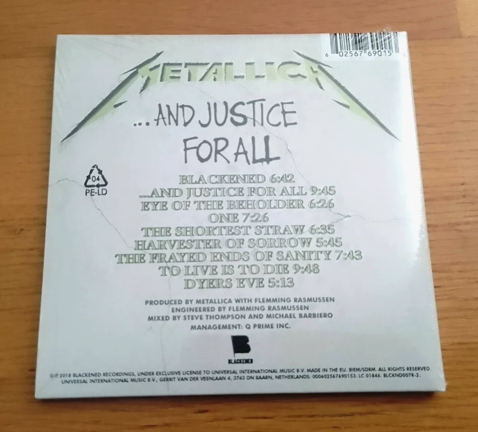 Metallica - ...And Justice For All (Remastered) CD Album - Bild 2 von 2