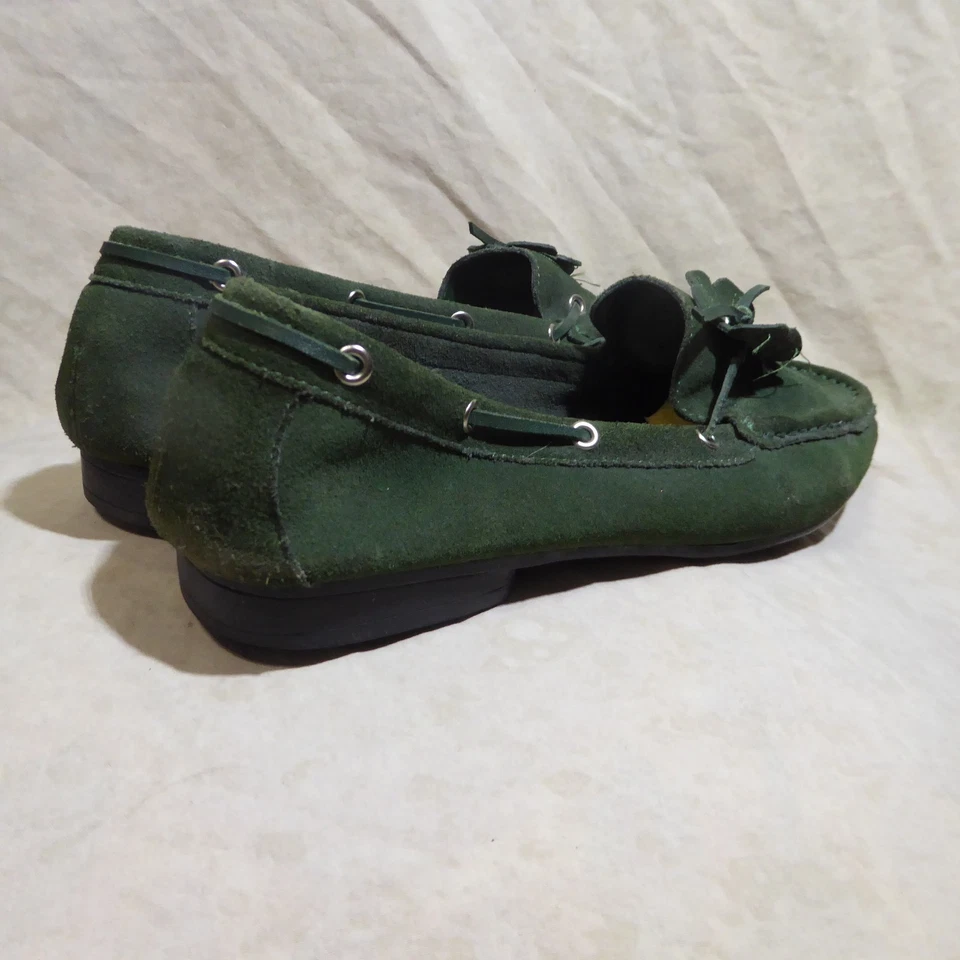 🥿 Sam & Libby Boat Shoe Detailed Loafers sz 8 M Forest Green Suede Leather - Image 4 of 4