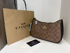 Teri 2Way Signature Canvas Shoulder Crossbody Bag CV933 Outlet Products coach