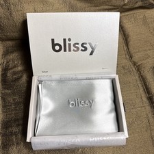 BLISSY Mulberry Silk Pillowcase QUEEN 20 x 30 Silver 22 Momme