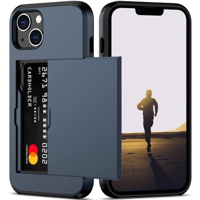 Nvollnoe for iPhone 13 Case with Card 13-6.1''(2 Lens), Blue 