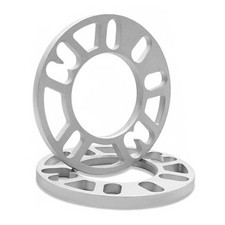 2 Pack Universal Wheel Spacers, 0.39" 10mm Die Cast 10mm-Pack of 2 Silver