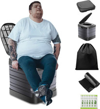 XXL Portable Toilet for Adults,16'' Tall Camping Toilet with Lid and Carry Bag,