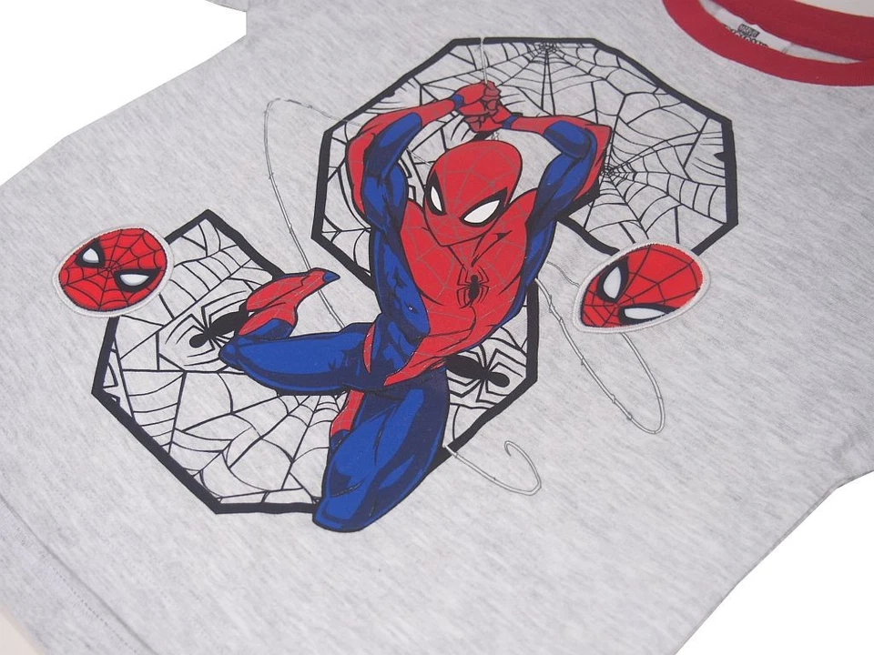 Spider-Man Camiseta Niños Gris Rojo Marvel Camisa de Manga Corta Súper Héroes - Imagen 2 de 3