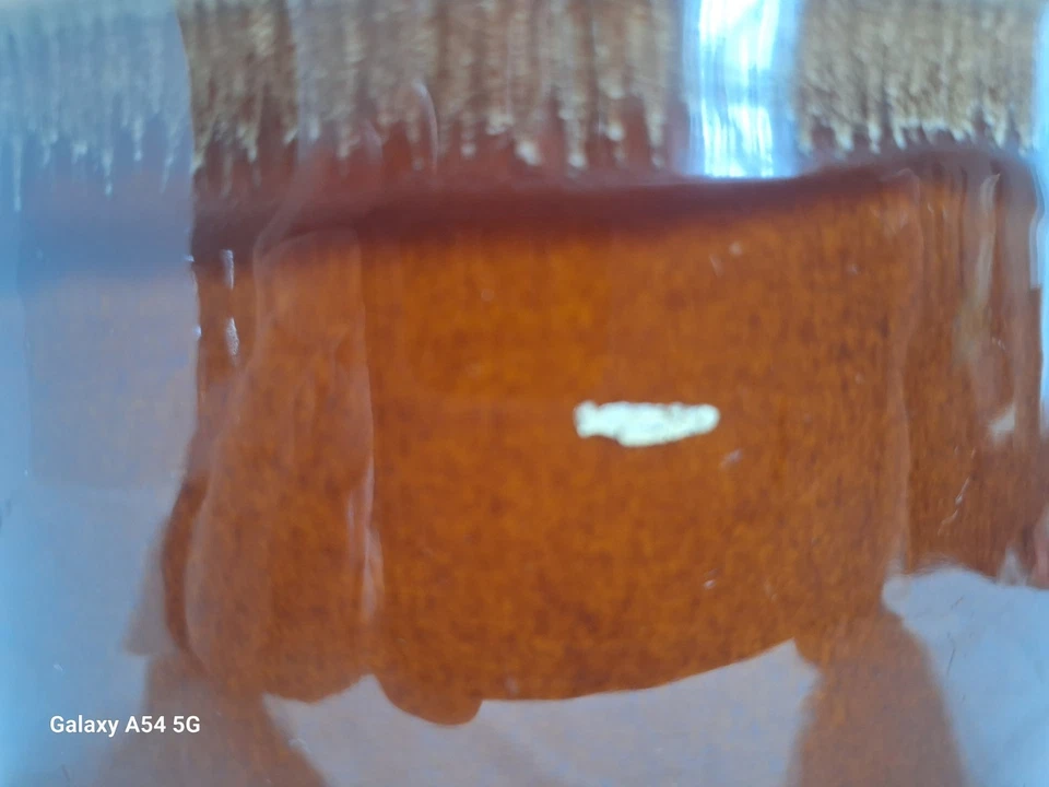 Vintage McCoy Bean Pot Crock Brown Drip Glaze 3.5 Quart Handles 5.75"T x 7.5"D - Image 4 of 4