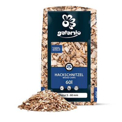 GALAMIO  Holzhackschnitzel natur 5 60 mm - 60L   Öko Bodenschutz