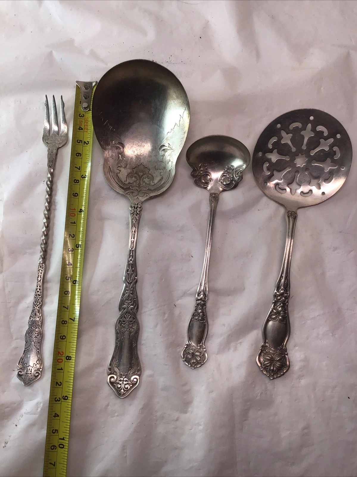 Antique 1910 Silverplate Serving SpoonS FORK Ladle Wm Rogers & Son AA LOT