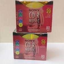 2 Pack Sony Color Collection CD-R Music 80min 700MB - 40 Discs Total -New Sealed