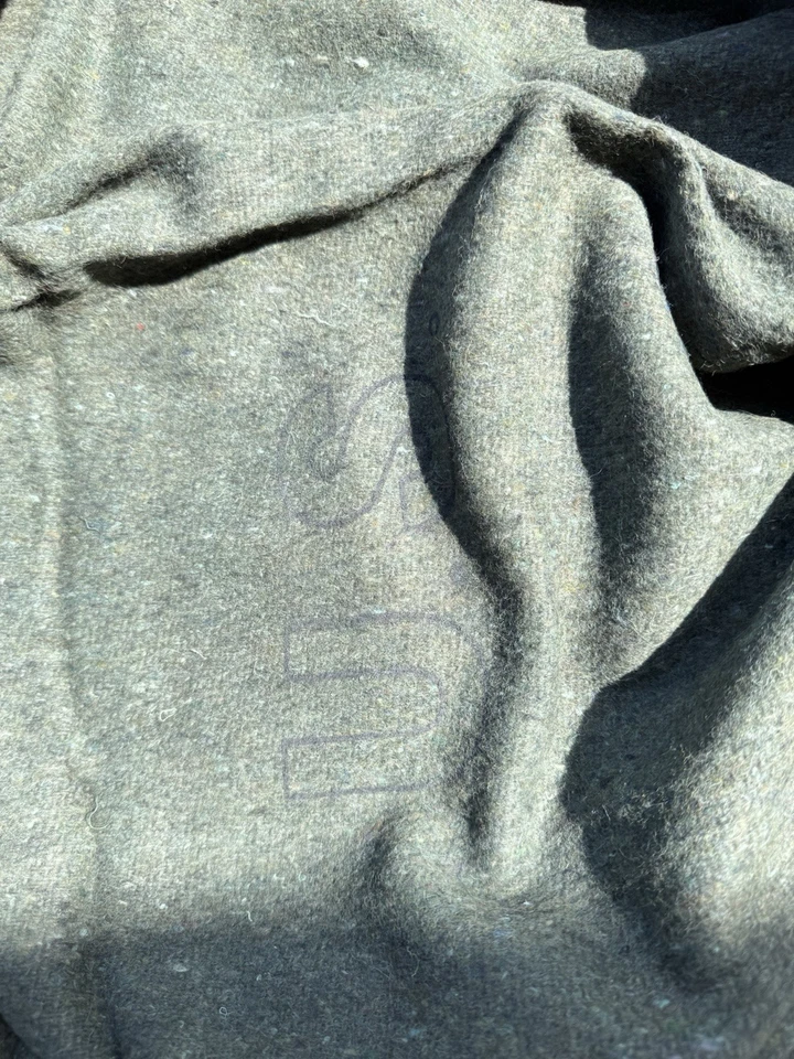 MANTA DE LANA DEL EJÉRCITO ESTILO MILITAR DE EE. UU. con sello de EE. UU. CAMPING SURVIVAL 60X80 NUEVO Foto 2 de 4