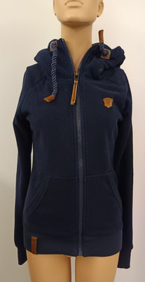 * NAKETANO BRAVE NEW WORD kuschelige Fleece Kapuze Jacke Gr. S TOP Blau
