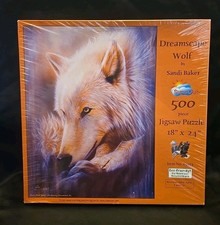 SunsOut 500 Piece DREAMSCAPE WOLF Jigsaw Puzzle, new factory sealed
