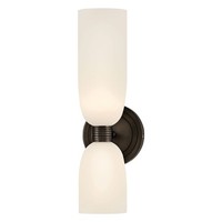 Badleuchte Schwarz Weiß H: 37.3 Cm Stahl Glas IP44 Up Down 2X G9 Wandlampe
