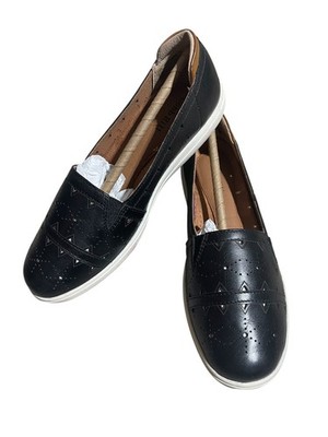 Cobb Hill Bailee Slip-on Women's 6.5M Black Leather Flat Loafers A24