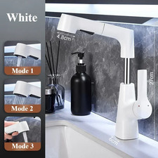 Pull Out Lift Kitchen Faucet 360  Rotatable Bathroom Basin Faucet Stainless Stee