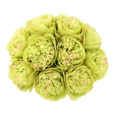 10 Heads Artificial Peony Silk Flower Leaf Home Office Wedding Party Festival...
