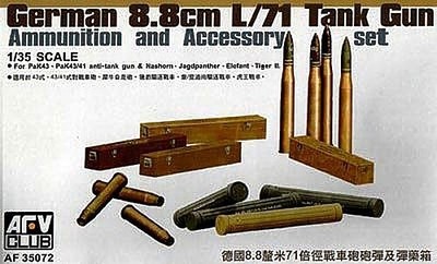 AFVClub 8.8cm L/71 Ammo W/Acces - Plastic Model Vehicle Accessory Kit - 1/35