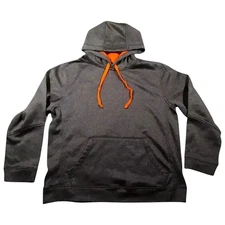 Layer 8 Mens Hoodie Pullover Gray Drawstring Long Sleeve Size Medium Lightweight