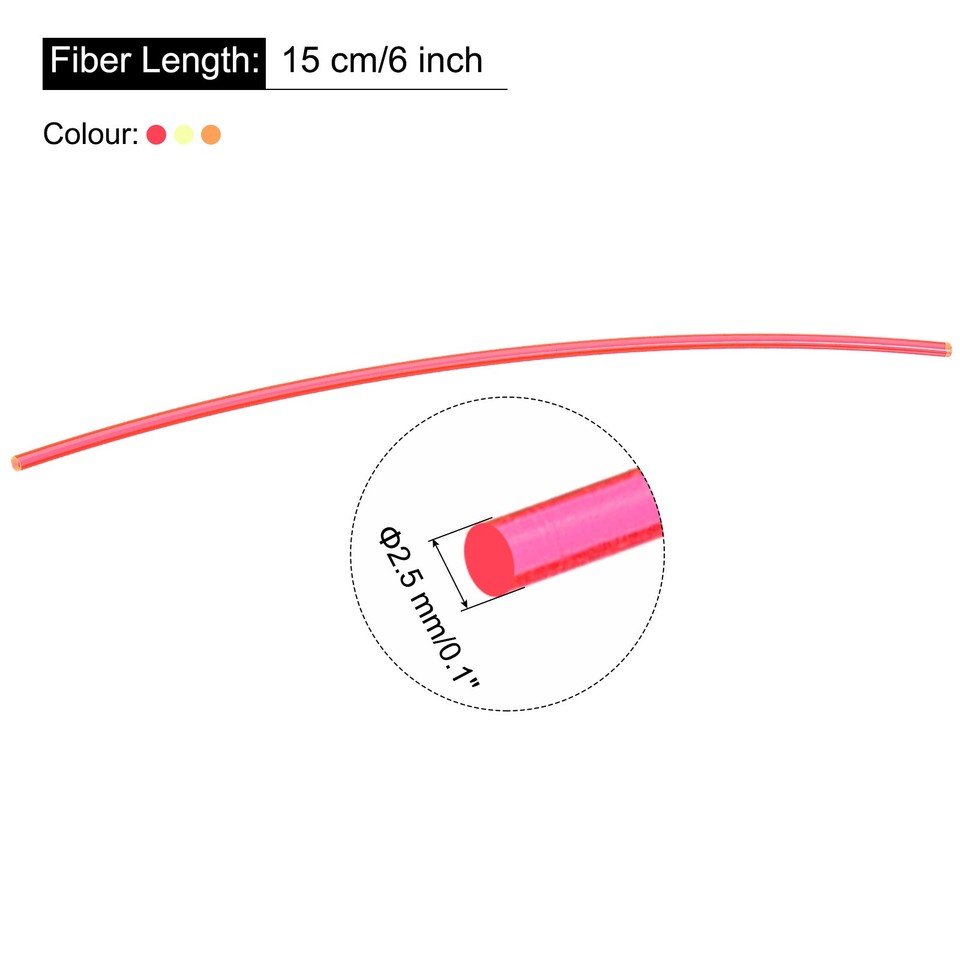 Fiber Optic Sight Rods, 3Pcs 6 Inch 0.1 Inch OD PMMA for Bows Red Green ...