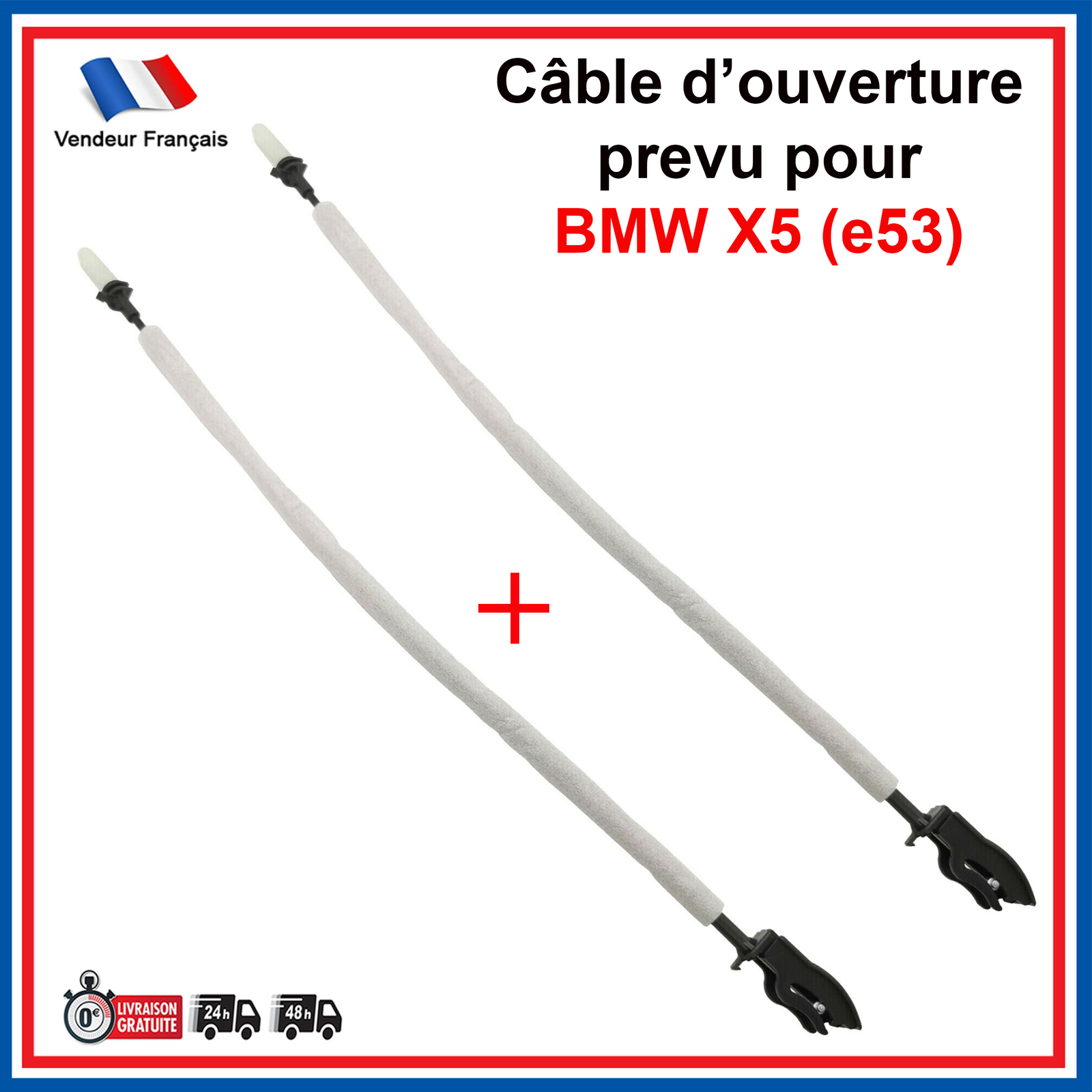 Tirette de porte avant BMW X5 E53 mécanisme tringle ouverture intérieure 8403057