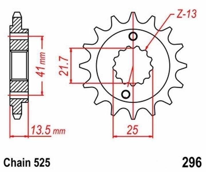 Pignon de boite 15 dents chaine 525 pour voyager en Honda NV 600 Steed