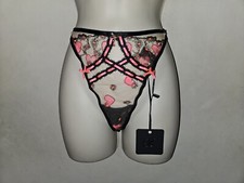 Honey Birdette Pasha Thong size XL with Hearts and Ribbons NWT