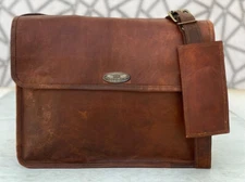 Leather Men Messenger Laptop Briefcase Vintage Satchel Bag Perfect for Daily Use