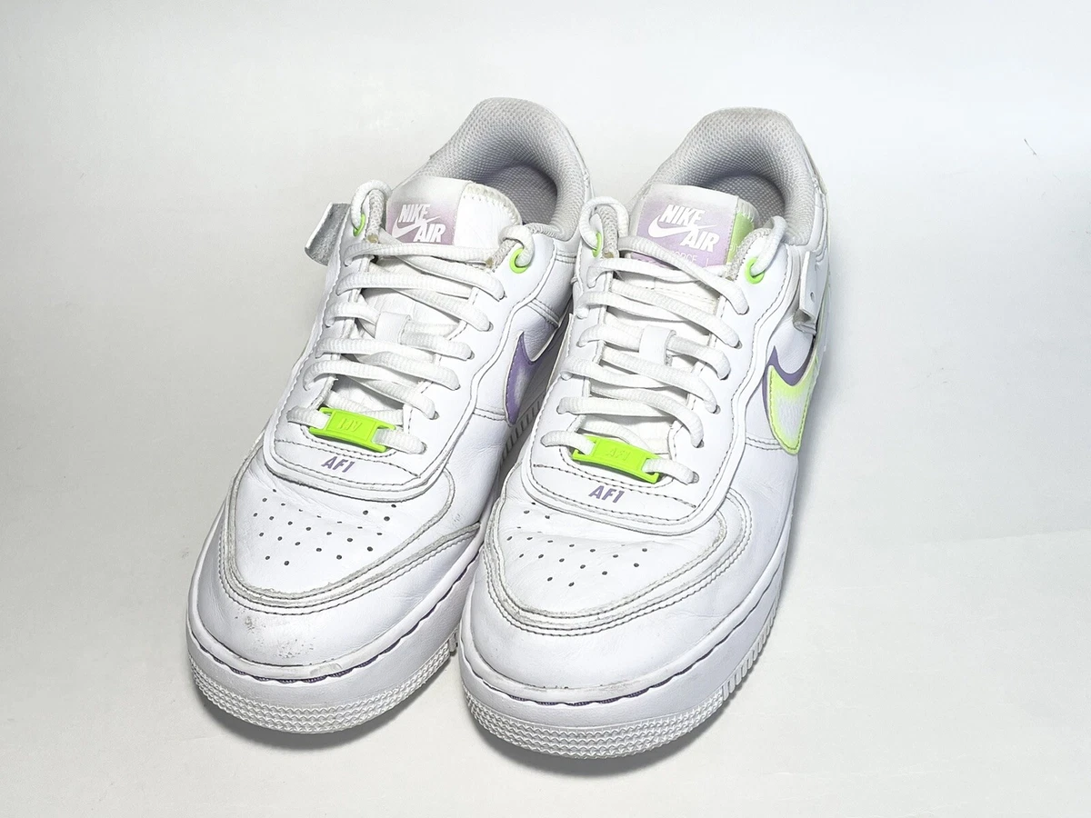  Nike Women's Shoes Air Force 1 Shadow White Electric Green  DD9684-100 | Basketball