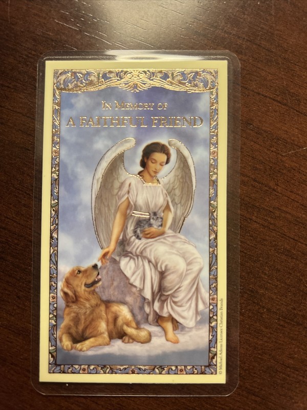 New In Memory A Faithful Friend Holy Card Laminated with pet Dog Memorial Prayer