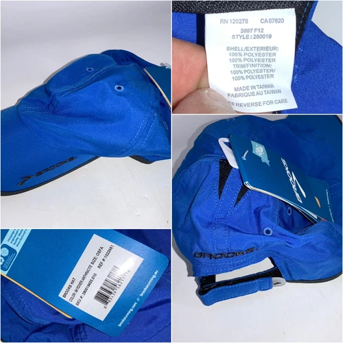 Brooks Running Cap Baseball Hat One Size Royal Blue Poly Adjustable NWT YGI