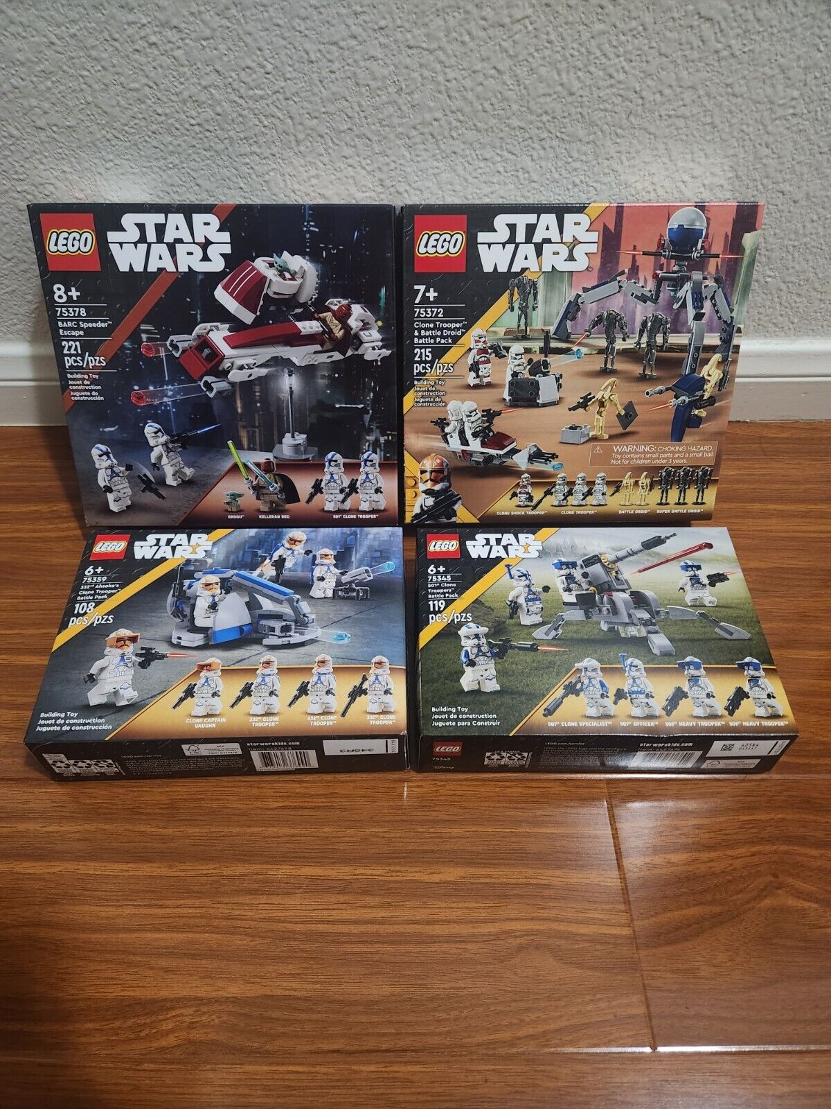 Star Wars Lego Barc Speeder #75378, Clone Trooper/Battle Droid Pack #75372,...