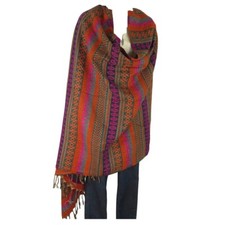 Throw / Wrap  Yak  Sheep Wool Blend  Nepal  Handmade  Tribal Design  Sand