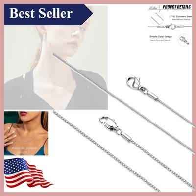 Economical Stainless Steel Chain Set - Classic 1mm Round Snake & Box Chains