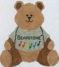 Bearitone Bear Hand Painted Needlepoint Canvas