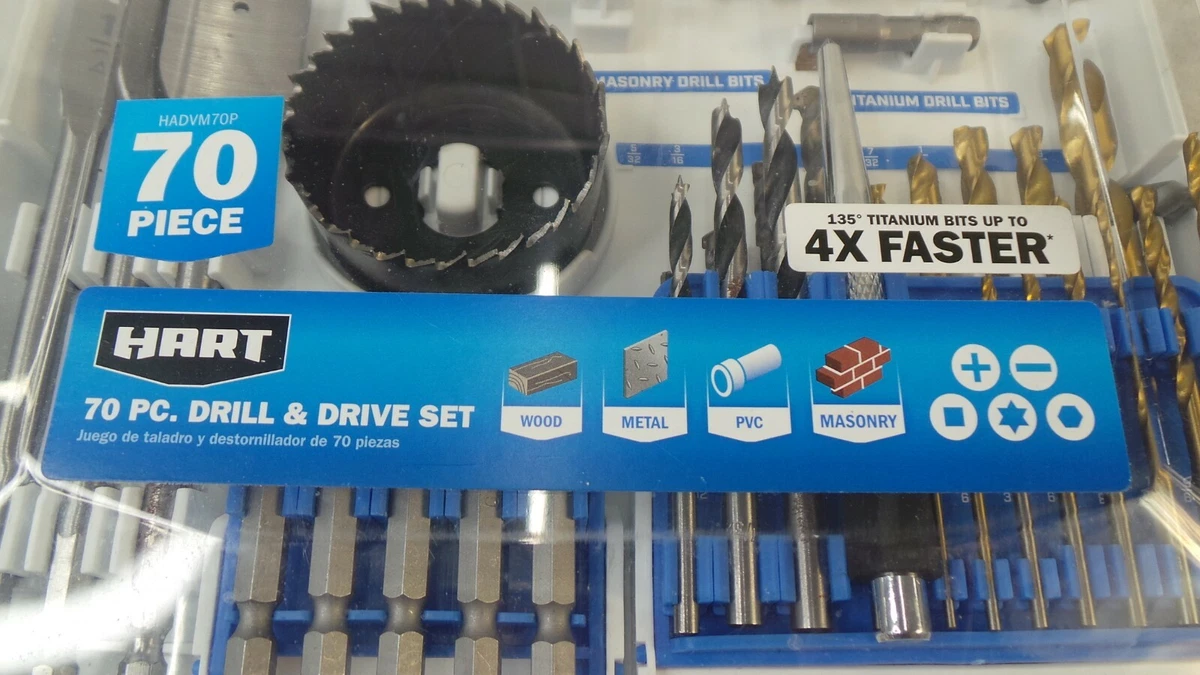 Hart 70 piece drill and driver set hot sale