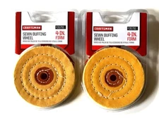 2 CRAFTSMAN 4" SEWN BUFFING WHEEL PAD FIRM 1/2 ARBOR BENCH GRINDER POLISH 935791