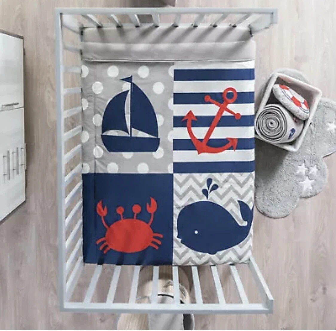 SAILOR MARINER BABY BOYS CRIB BEDDING SET 4 PCS IDEAL FOR BABY SHOWER GIFT