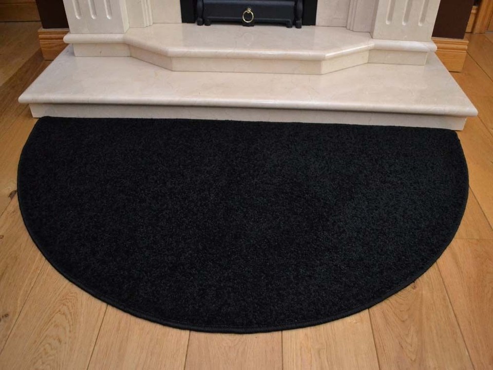 Half Moon Rug Hearth Mat Soft Non Shed Fireside Semi Circle Circular ...
