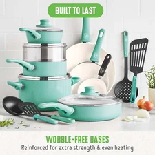 18-pcs Soft Grip Toxin-Free Thermolon Non-Stick Healthy Cookware Dishwasher Safe