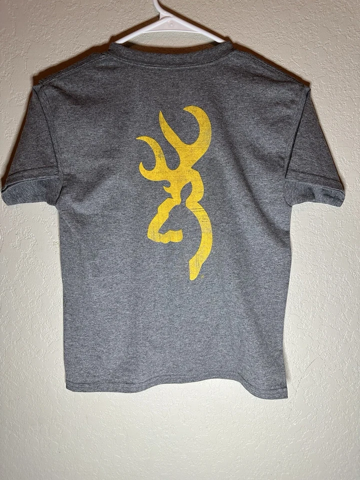 Camiseta juvenil gris marrón talla pequeña Foto 2 de 3