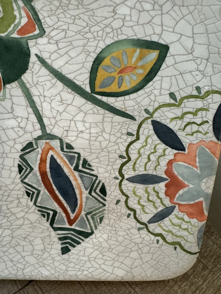 Bandeja para servir rectangular de melamina Alfresco floral botánica verde Foto 3 de 4