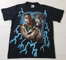 Vintage 1990s Black Visions x American Thunder T-Shirt Sz Large Rap Tee Hip Hop