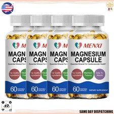 1-4 Bottles Magnesium Capsules Complex High Absorption for Muscle Bone Support