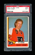 1974 OPC HOCKEY 352 TERRY CRISP PSA 7 NEAR MINT