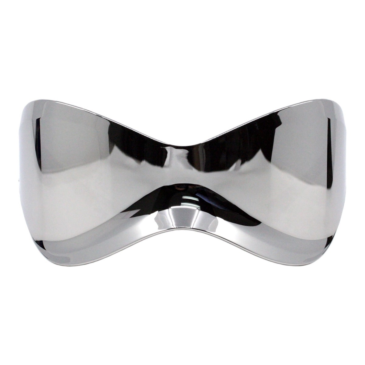 L Rimless Oversized Shield Sunglasses Butterfly Wrap Futuristic Mask