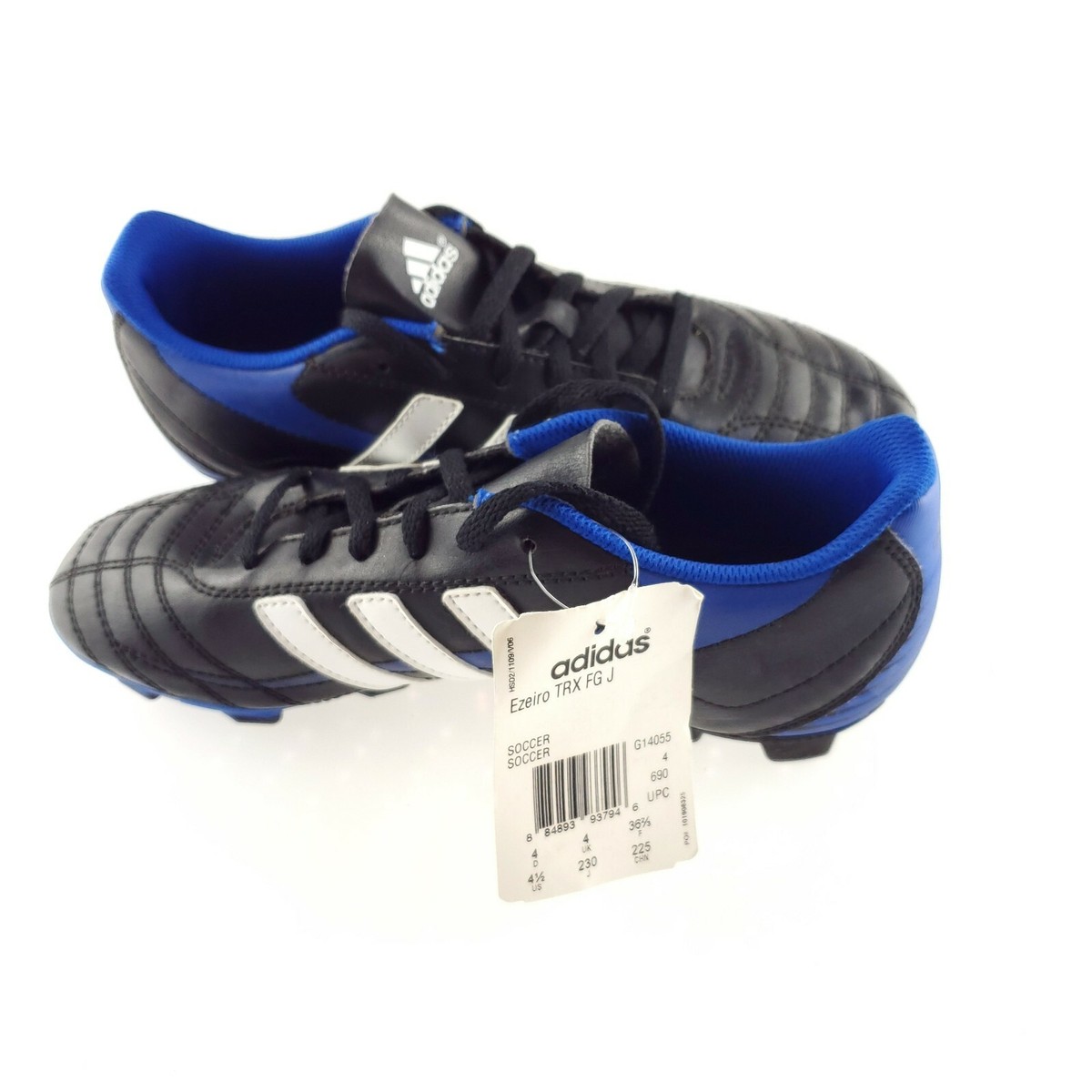 Adidas Ezeiro TRX FG J Blue Plastic Soccer Cleats Youth Size Lace