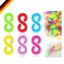 500 bunte S-Clips aus Kunststoff für DIY Gummiarmbänder und Bastelprojekte