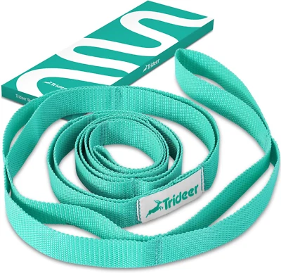 Trideer Stretching Strap Yoga Strap Yoga Band for Physical Therapy, 10 Loop Non-