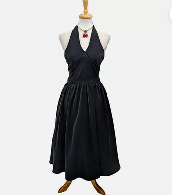 Banned Roisin Halter Marilyn Swing Dress in Black, 2XL NWT Pinup Vintage look