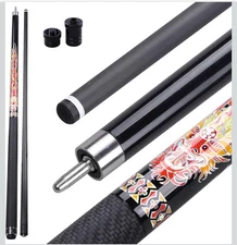 20oz Carbon Fiber Pool Cue Stick, 12.5mm Tip Soft Grip Billiard Red Dragon 58"